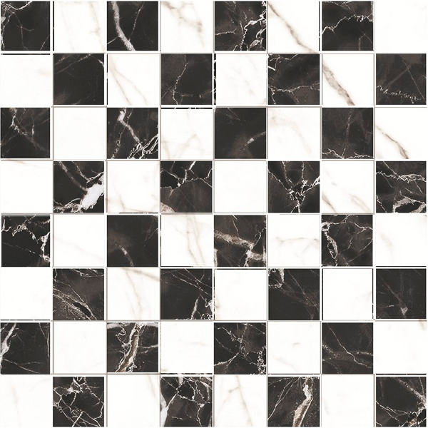 Мозаика керамическая K-61(60)/LR/m01 BLACK & WHITE MIX 30х30х1 см